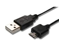 vhbw USB data cable compatible with LG KM380, KP100, KP130, KP230, KP235, KP502, KS10, KS20, KS360, KT610, KU310, KU311 phone - black