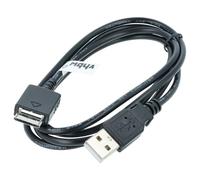vhbw USB Data Cable (Type A to MP3 Player) Charger compatible with Sony Walkman NW-S605, NW-S615F MP3 Player - black, 150cm