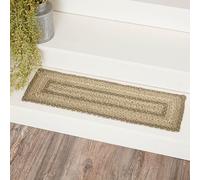 VHC Brands Cobblestone Stair Tread, Jute Blend, Rect, Tan Grey White, 8.5 x 27 inches