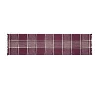 VHC Brands Eston Rustic Farmhouse Decor Autumn Seasonal Burgundy Tan Plaid Runner 12x48