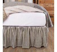 VHC Brands Farmhouse Ashmont Grey Bedding Accessory, Twin Skirt 39x76x16