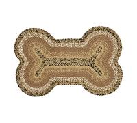 VHC Brands Kettle Grove, Bone Shape Indoor-Outdoor Rug, Recycled Polyester, Small, Black, 11.5x17.5