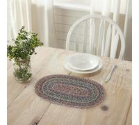 VHC Brands Multi Jute Oval Placemat 10x15