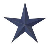 VHC Brands Patriotic Faceted Metal Star Navy Wall Hanging 24x24, Independence Day Decor, American Star Design, Distressed Appearance Metal Wall Hanging, Star Shape, Country, Navy