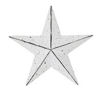VHC Brands Patriotic Faceted Metal Star Wall Hanging 4x4, Independence Day Decor, American Star Design, Distressed Appearance Matte White