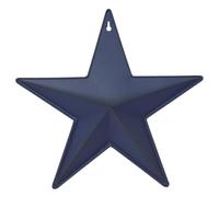 VHC Brands Patriotic Faceted Metal Star Wall Hanging - Navy, 12x12, Distressed Appearance, American Star with Display Pocket, Independence Day Decor