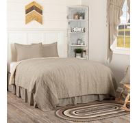 VHC Brands Quilt, Cotton, Dark Creme White, Queen Set