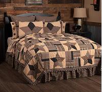 VHC Brands Quilt, Cotton, Soft Black, Twin