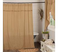 VHC Brands Shower Curtain, Cotton, Natural Tan, Standard