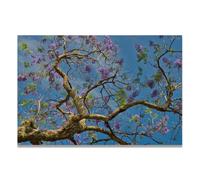 VHdfgTY The Branches Are Covered In BlossomsNature Mountain Canvas Wall Art Blue Landscape Print Home Wall Decor 70x105cm Unframed