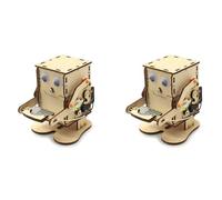 Vheolk 2X Robot Eating Coin Wood DIY Model Teaching Learning Stem Project Kit for Kid Science Experiment Wooden Assembly Kit