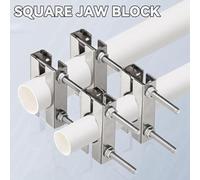 Vheolk 4X Double Antenna Mast Clamp Kit V Jaw Block to Mast Clamp Mounting Bracket Holder for TV CB Ham Flag Post