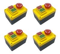 Vheolk 4X KJD17D 250V 16A Electromagnetic Push Button Switch Emergency Stop Switches for Electric Tools & Machine Tool