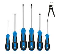 VHEONET Magnetic Screwdriver Sets 6 PCS,Craftsman Screwdriver Set with Bag,Flat Head Phillips Screwdriver, Non-Slip Cushion Grip for Repair Home Improvement,Blue & Black