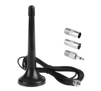 VHF/DAB+/DAB Indoor Antenna, Digital Radio Antenna, 75 Ohm with Magnetic Base, 3.0 m Cable, 3 Adapters, Telescopic Antenna for HiFi Receivers, Stereos, Indoor, Optimised Radio Reception