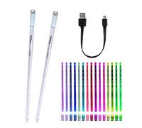 Vhffoso Rechargeable 15 Color Changing LED Light Up Drum Sticks With Storage Bag, Glow In The Dark Drumsticks, Drummer Gifts Glow Plastic Drum Sticks for Adults,Personalized Drum Sticks（２pcs／Pack）