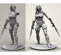 VHGHHVEJ 1/35 Sci-Fi Agent Female Resin Soldier Model Kit Unpainted and Unassembled Resin Model (2 People) //l9S2z4