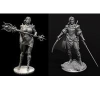 VHGHHVEJ 1/35 Sci-Fi Agent Female Resin Soldier Model Kit Unpainted and Unassembled Resin Model (2 People) //l9S2z5