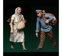 VHGHHVEJ 1/35 WWII European Refugee Resin Model Kit Unpainted and Unassembled Soldier Resin Model Kit // J9M4O3