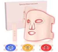 Vhipu LED Face Mask - Light Therapy Mask for Acne Treatment - Red Light Therapy Mask with Individually Controlled Lights of Red/Blue/Yellow - Suitable for Travel and Home Use Anywhere