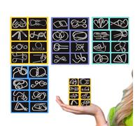 Vhjlfig 32 Pieces Metal Brain Teaser Puzzles Toy Iron 18x14cm Link Unlock Interlock Game Ring Educational Toys Brain Teaser For Home School Travel Christmas Birthday Holiday