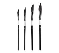 Vhjlfig Brush Set - 4-Piece Set with Fine Tips - Artist Brush for Acrylic, Oil, Watercolour, Face, Nails, Body Painting for Adults, Teenagers, Children