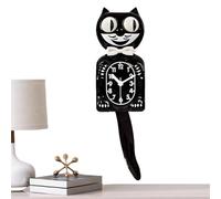 Vhjlfig Cat Clock With Moving Tail 39.4×11.2cm Wall Clock Black Cat Shape Cats Clocks Classic Black With Fun Eyes For Family Friends Women Home Bedroom Offices Indoor Living Room Classroom