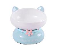 Vhjlfig Ceramic Cat Bowl 15.5x15.5x13cm Elevated Cat Bowls Slanted Cats Dish Kitten Dish Backflow Prevention Non-Slip Raised Cats Feeder Microwave And Dishwasher Safe, Great Height