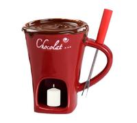 Vhjlfig Ceramic Fondue Pot Set with Forks Chocolate Fondue Mug Heat Resistant Portable Non Stick for Cheese Dipping Butter Beverage Dinner Wedding Party Birthday Festival