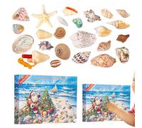 Vhjlfig Christmas , 24 Days Holiday Countdown Calendar - Shells Learning Model Scientific Exploration Set for Adults Teenagers as well as for Classroom, School and Home