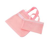 Vhjlfig Cosmetic Bag, Portable Mesh Cosmetic Bag - Pack of 2 with Handle for Travel, Plane, Festival, Work, Gym, pink, see description, See description