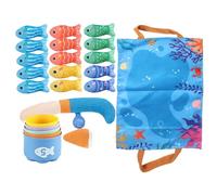 Vhjlfig Fishing Game | Preschool Fabric Fishing Game - Sorting Learning Interactive Sensory Water Toddler Game with Stacking Cups for Bathroom Pool Party Bathroom Fun Activity