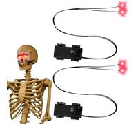 Vhjlfig Halloween Glowing Eyes,Luminous Skull Eyes With Timer For Cosplay - Decoration Horror LED Scary Skeleton Accessories | For Skeletons Lapid Pumpkins