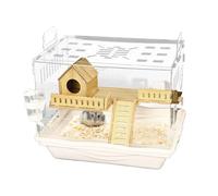 Vhjlfig Hamster Cage 37x30x28cm Double-layer Mice Habitat ABS Transparent Small Animal Hamster Habitat Compact Ventilated Pet Accommodation For Hamsters, Guinea Pig, Gerbil, Reptiles