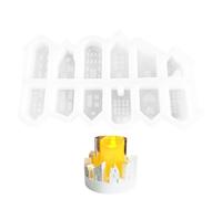 Vhjlfig Houses Resin Mould, House Mould for Candle Holder Decoration | 12 Houses Candy Sugar Cupcake Topper Baking Mould | Sugarcraft Cake Decorating Tools