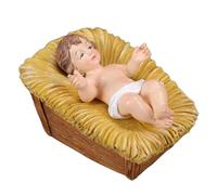 Vhjlfig Jesus Sculpture, Child Jesus in a Manger Nativity Figurine, Religious Christmas Decoration for Home Table, Bookshelf, Desk, Living Room
