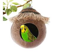Vhjlfig Natural Shell Bird Nest 12cm Natural Fiber Hanging Birdhouse Cage Coco Shell Hideaway Birds House Toy For Parakeet Lovebirds Finch Syrian Hamster