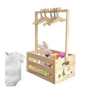 Vhjlfig Portable Baby Clothes Storage 33 x 23 x 51.5 cm Baby Shower Box Wooden Changing Table with Changing Station - Multifunctional Storage Chest of Drawers with Handle