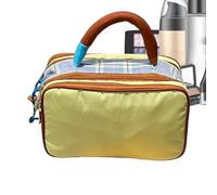 Vhjlfig Toiletry Bag - Portable Beach Cosmetic Pouch | Large Size Checked Toiletry Bag with Zip for Festival Concert Holiday Beach Sport Gym