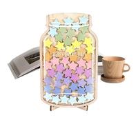 Vhjlfig Wooden Wishing Jar with Star Design 15 x 25 cm Reward System for Self-Discipline and Homework Personalised as a Gift for Teachers and Parents