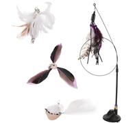 VHKJewE 1set Interactive Kitten Teasing Sticks with Bell Self-play Replacement Toys to Relieve Boredom and Stress