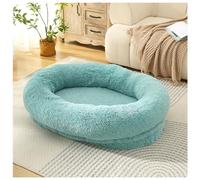 VHKJewE Fluffy Anti Anxiety Washable Non-Slip Plush Cuddler Warming Round Faux Fur Pet Bed(Emerald Green,XL)