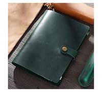 VHKJewE Leather Spiral A5 192 Pages Lock Cover Office Diary Travel DIY Handmade Sketchbook Simple Style Gift(C GREEN,Kraft paper)