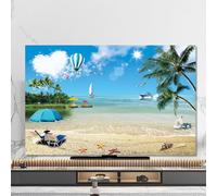 VHKJewE Seaside Beach Printing Dust Proof For Wall Mounted Desktop Curved Screen(C,55in(130x80cm))