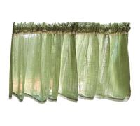 VHKJewE Sheer Valance Curtain,Small Kitchen Semi Transparent Voile Short Light Filtering Bistro(Green,W x H 200x40cm)