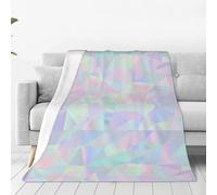 VhoMes Blanket Abstract Iridescent Holographic Polygonal Soft Throw Blanket All Season Warm Blankets Lightweight Fuzzy Flannel Throws 150X125 CM