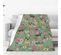 VhoMes Blanket Border Terrier Florals Dog Breed Soft Throw Blanket All Season Warm Blankets Lightweight Fuzzy Flannel Throws for Bed Sofa Couch 150X125 CM
