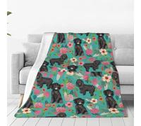 VhoMes Blanket Cockapoo Floral Black Cockapoo Dog Dog Breeds Dog Soft Throw Blanket All Season Warm Blankets Lightweight Fuzzy Flannel Throws 150X125 CM