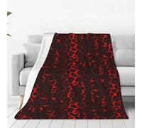 VhoMes Blanket Dark Red Leopard Animal Print Soft Throw Blanket All Season Warm Blankets Lightweight Fuzzy Flannel Throws for Bed Sofa Couch 150X125 CM