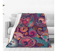 VhoMes Blanket Paisley Floral Pattern Bandana For Rave Soft Throw Blanket All Season Warm Blankets Lightweight Fuzzy Flannel Throws 150X125 CM